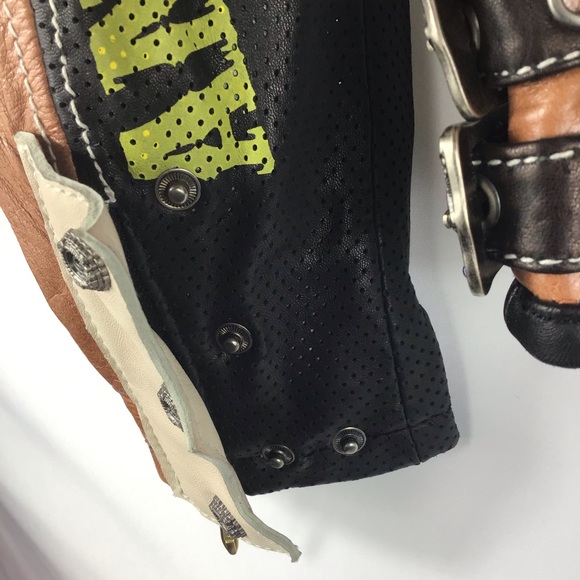 💙 SUPER G PSYCHO Leather Motorcycle Jacket - Picture 7 of 15